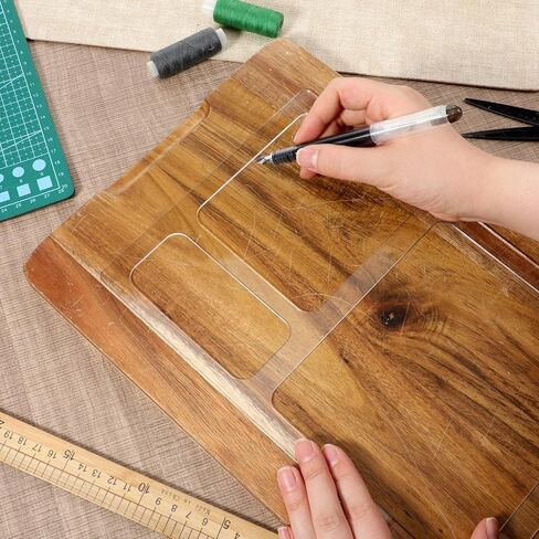 3 Pocket Router Template for Valet Tray, Clear Acrylic Woodworking Template, Transparent Rectangle Inlay Template for Craft Projects and Painting Supplies in Kuwait