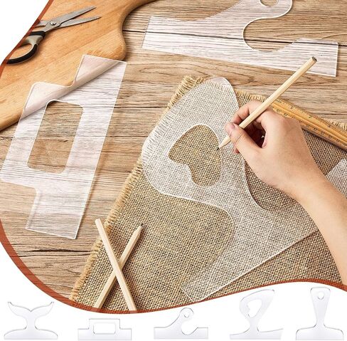 Nuanchu 5 قطع من لوح الفحم الأكريليك بمقبض قالب جهاز التوجيه لوح تقطيع شفاف بزاوية مثلث متعرج استنسل تتبع الأعمال الخشبية أدوات دليل القطع بالليزر (نمط حيوي) in Kuwait