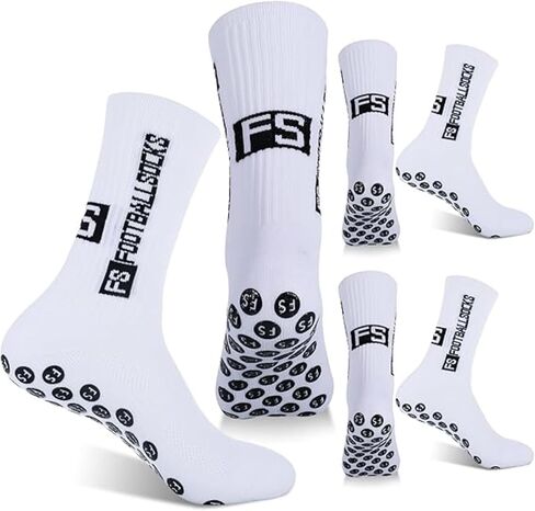3 Pairs Non Slip Sport Soccer Socks Anti Slip Football Baseball Running for Men & Women Athletic Socks with Grip Pads in Saudi Arabia