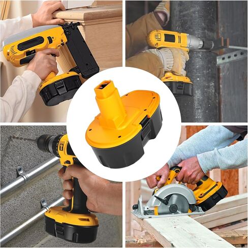 2 حزمة 4.5Ah Ni-Mh DC9096 بطارية بديلة لبطارية Dewalt 18V DC9098 DC9099 DW9095 DW9096 DW9098 DW9099 DE9039 DE9095 DE9096 DE9098 DE9503 (أصفر) in Kuwait