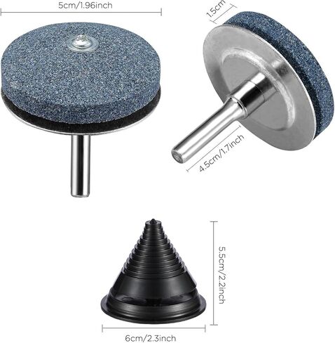 3 Pieces Lawnmower Blade Sharpener, Universal Multi-Sharp Rotary Lawn Mower Blade Sharpener with Balancer for Any Power Hand Drill,high Temperature Resistance and Hardness in Kuwait