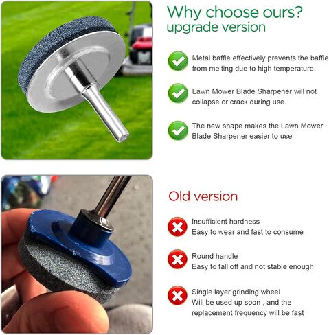 3 Pieces Lawnmower Blade Sharpener, Universal Multi-Sharp Rotary Lawn Mower Blade Sharpener with Balancer for Any Power Hand Drill,high Temperature Resistance and Hardness in Kuwait