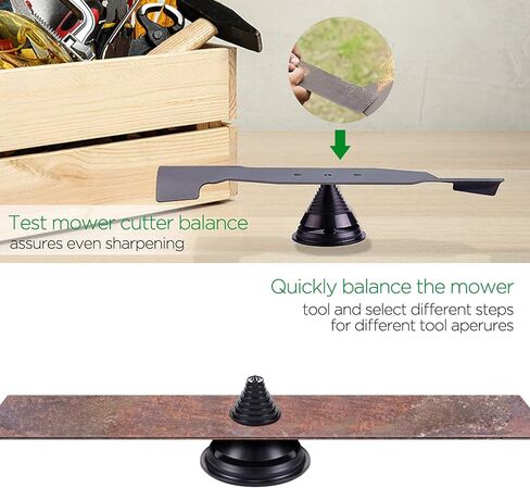 3 Pieces Lawnmower Blade Sharpener, Universal Multi-Sharp Rotary Lawn Mower Blade Sharpener with Balancer for Any Power Hand Drill,high Temperature Resistance and Hardness in Kuwait