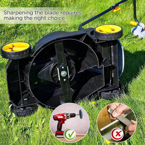3 Pieces Lawnmower Blade Sharpener, Universal Multi-Sharp Rotary Lawn Mower Blade Sharpener with Balancer for Any Power Hand Drill,high Temperature Resistance and Hardness in Kuwait