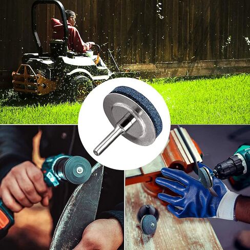 3 Pieces Lawnmower Blade Sharpener, Universal Multi-Sharp Rotary Lawn Mower Blade Sharpener with Balancer for Any Power Hand Drill,high Temperature Resistance and Hardness in Kuwait