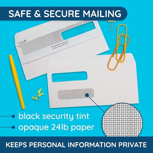500 No. 8 Flip and Seal Double Window Security Check Envelopes - Designed for Quickbooks Printed Checks - Number 8 Size 3 5/8 Inch x 8 11/16 Inch in Saudi Arabia