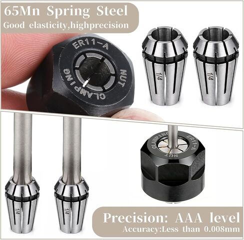 كوليت لقط الجوز ER11 أسطوانة معدنية مجموعة صامولة 1/4 ''الدقة أسطوانة معدنية مجموعة لأداة طحن مخرطة النقش باستخدام الحاسب الآلي in Kuwait