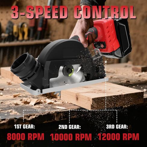 Mini Circular Saw for Milwaukee 18V Battery, 12000RPM 4 Inch Small Brushless Circular Saw, Cutting Depth 0.8"(20mm) for Wood, Soft Metal, Plastic, Drywwall, Tile Cuts(No battery) in Kuwait