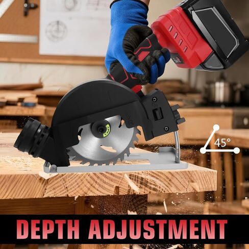 Mini Circular Saw for Milwaukee 18V Battery, 12000RPM 4 Inch Small Brushless Circular Saw, Cutting Depth 0.8"(20mm) for Wood, Soft Metal, Plastic, Drywwall, Tile Cuts(No battery) in Kuwait