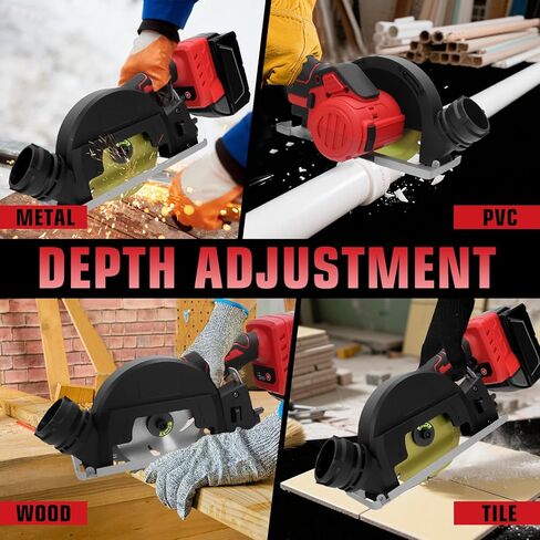 Mini Circular Saw for Milwaukee 18V Battery, 12000RPM 4 Inch Small Brushless Circular Saw, Cutting Depth 0.8"(20mm) for Wood, Soft Metal, Plastic, Drywwall, Tile Cuts(No battery) in Kuwait