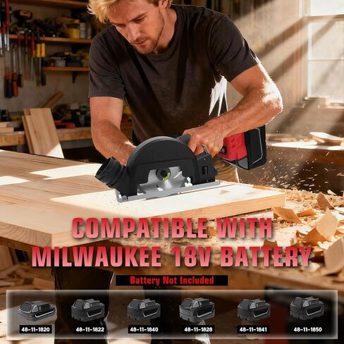 Mini Circular Saw for Milwaukee 18V Battery, 12000RPM 4 Inch Small Brushless Circular Saw, Cutting Depth 0.8"(20mm) for Wood, Soft Metal, Plastic, Drywwall, Tile Cuts(No battery) in Kuwait