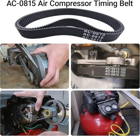 حزام توقيت ضاغط الهواء AC-0815 - بديل دقيق لـ CAC-1311 وCAC-1342 - يناسب الحرفيين، كابل PORTER CF2600، DEWALT D55141، Delta CP503، Devilbiss، Black & Decker 2-Pack in Kuwait