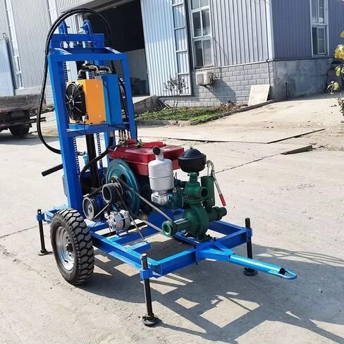 جهاز حفر آبار المياه المحمول الفعال بعمق 150 مترًا، جهاز حفر آبار المياه المحمول الصغير، معدات حفر الآبار متعددة الاستخدامات لمراقبة أساسات خوازيق الآبار، أخذ العينات البيئية in Kuwait