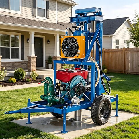 Hydraulic 150M Mobile Drilling Rig, Heavy Duty Borehole Drilling Machine for Agricultural Irrigation, Homestead Water Supply and Remote Area Drilling Work, Sturdy Portable Water Well Drilling Rig in Kuwait
