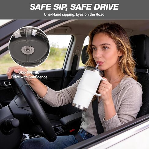 غطاء من القش لكوب السفر YETI Rambler سعة 20 أونصة (غطاء قوي) - عبوتان، غطاء بديل مقاوم للانسكاب مع ماصات تريتان، خالٍ من مادة BPA، شفاف in Saudi Arabia