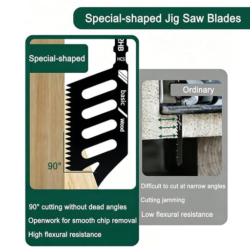 T142HB Jigsaw Blades, 11 TPI, 5-Pack T-Shank High Carbon Steel Blades for Wood & Plastic Cutting, Durable Steel Construction, Black in Kuwait