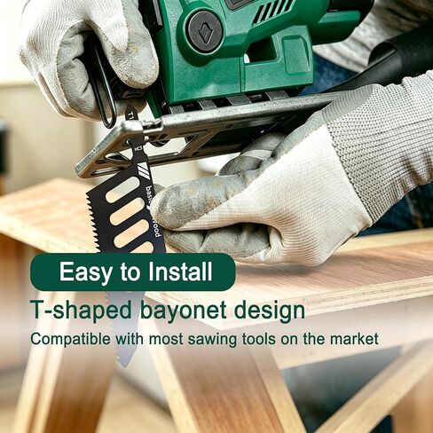 T142HB Jigsaw Blades, 11 TPI, 5-Pack T-Shank High Carbon Steel Blades for Wood & Plastic Cutting, Durable Steel Construction, Black in Kuwait