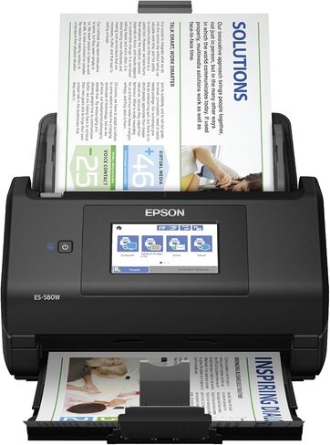 Epson Workforce ES-580W Wireless Color Duplex Desktop Document Scanner for PC and Mac with 100-sheet Auto Document Feeder (ADF) and Intuitive 4.3" Touchscreen in Saudi Arabia