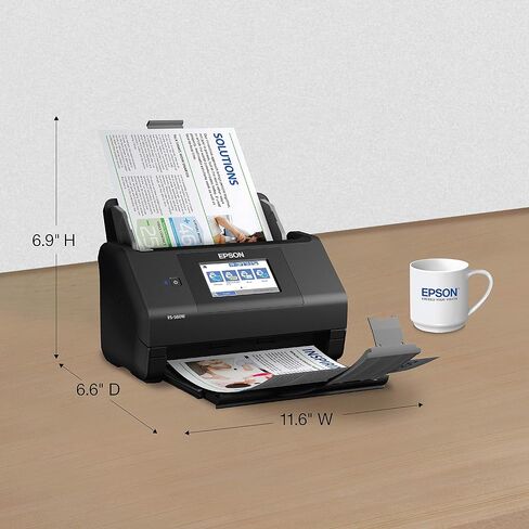 Epson Workforce ES-580W Wireless Color Duplex Desktop Document Scanner for PC and Mac with 100-sheet Auto Document Feeder (ADF) and Intuitive 4.3" Touchscreen in Saudi Arabia