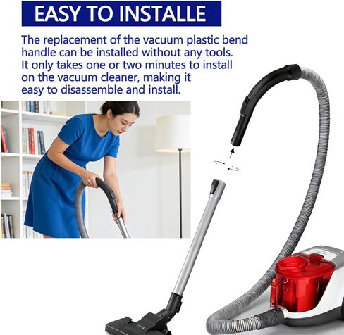 استبدال S2110 S501 S524 لمقبض منحني بلاستيكي من Miele، جزء بديل 9442601، 5269091، 5269090، كامل C1، C2، C3 وجميع المكنسة الكهربائية من سلسلة Miele S بمقبض منحني عصا خرطوم طرفية in Kuwait