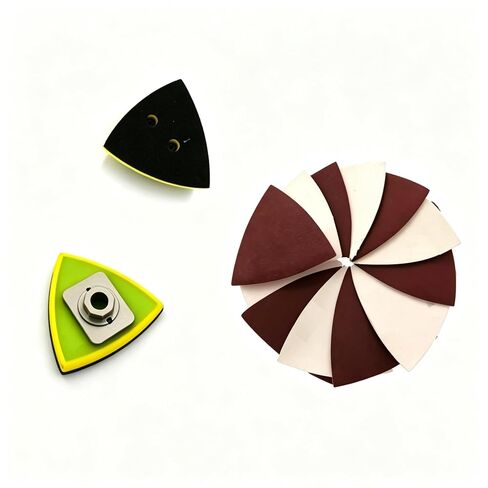 16-Piece Replacement Kit - 75mm Triangle Sander Pad with 15PCS Sanding Sheets for M12 Electric Fuel Orbital Detail Sander Pad, Assorted Grit P80 P120 P180 P320 in Kuwait
