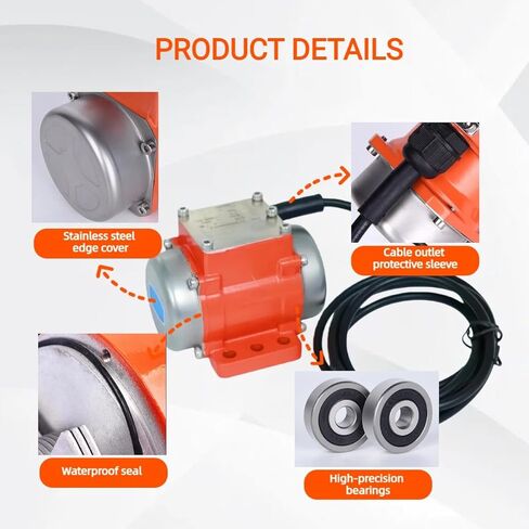 هزاز خرسانة صغير 15 وات DC12V مع وحدة تحكم في السرعة 3600 دورة في الدقيقة علبة من سبائك الألومنيوم محرك اهتزاز لطاولة اهتزاز الرمال صومعة تغذية الطاولة in Kuwait