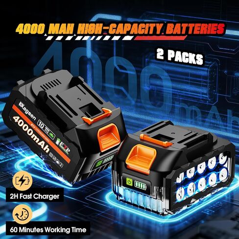 Cordless Impact Wrench 700 FT-LBS(950N.m) 1/2 Impact Gun High Torque Electric Impact Driver Cordless Impact Wrench with 21V 2x4.0Ah Battery 6 Sockets&Case for Home Car Tire Lug Nut Removal Tool in Kuwait