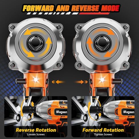 Cordless Impact Wrench 700 FT-LBS(950N.m) 1/2 Impact Gun High Torque Electric Impact Driver Cordless Impact Wrench with 21V 2x4.0Ah Battery 6 Sockets&Case for Home Car Tire Lug Nut Removal Tool in Kuwait