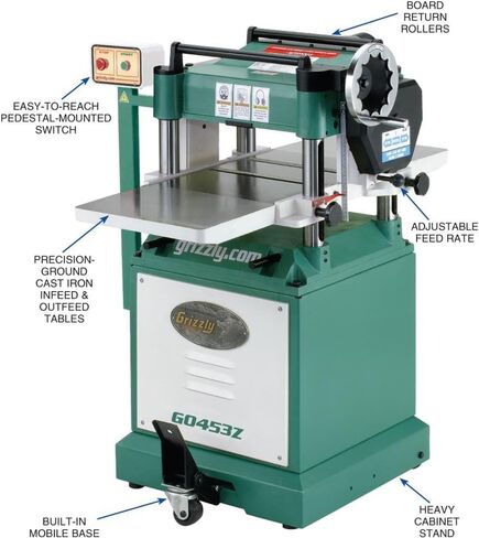 Grizzly Industrial G0453Z - 15" 3 HP Planer w/Spiral Cutterhead in Kuwait