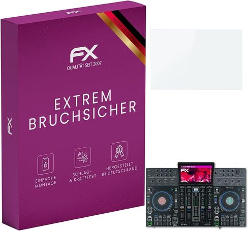 طبقة واقية من الزجاج البلاستيكي atFoliX متوافقة مع واقي الزجاج Denon DJ Prime 4، وواقي شاشة زجاجي 9H Hybrid-Glass FX من البلاستيك in Saudi Arabia