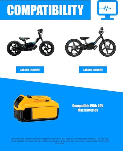 محول بطارية متوافق مع بطاريات DeWalt - يعمل مع Stacyc 12eDrive و16eDrive in Kuwait
