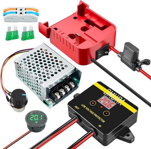 Power Wheel Battery Adapter Kit Fit for Dewalt 18V 20V Battery, DC PWM Motor Speed Controller with Fuse & Wire Terminals & Protective Box & Voltage Display & Low Voltage Protector in Saudi Arabia