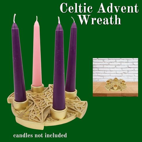 Needzo Advent Wreath, Catholic Christmas Candle Holder, Religious Centerpiece, 6.75x6.75 Inches (Black Maltese) in Saudi Arabia