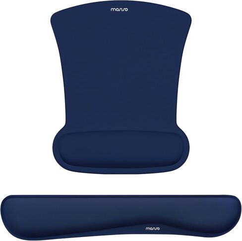 MOSISO Wrist Rest Support for Mouse Pad & Keyboard Set, Apricot | Ergonomic Mousepad Non-Slip Base Home/Office Pain Relief & Easy Typing Cushion with Neoprene Cloth & Raised Memory Foam in Kuwait