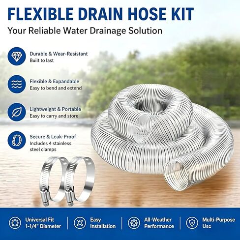 POOLTALE PVC Dust Collection Hose 4IN x 10FT, Puncture Resistant Flexible Clear Fume with Carbon Steel Wire Coil for dust collection systems, 1 Pack in Kuwait