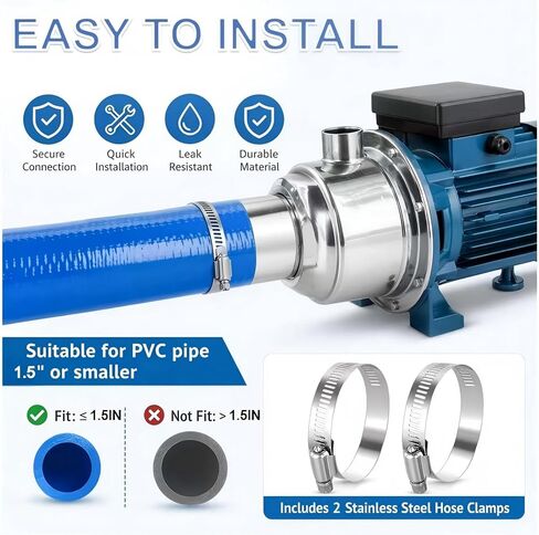 POOLTALE PVC Dust Collection Hose 4IN x 10FT, Puncture Resistant Flexible Clear Fume with Carbon Steel Wire Coil for dust collection systems, 1 Pack in Kuwait