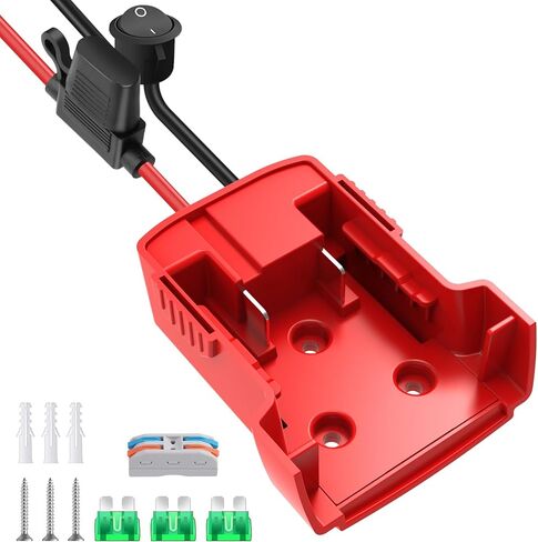 18V Adapter for Milwaukee M18 Battery Adapter for Power Wheel Battery Upgrade Conversion Kit with Switch, Fuse & Wire Terminals, 12AWG Wire, Power Tool Power Connector for DIY Rc Car Toys in Saudi Arabia