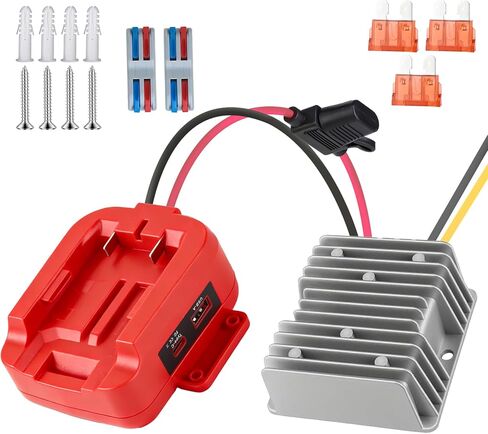 عجلة محول بطارية طاقة 180 وات للحرفيين بطارية 20 فولت مع شحن USB ونوع C، محول تنحي 20 فولت إلى 12 فولت لألعاب سيارات Rc DIY والروبوتات وشاحنة Rc in Kuwait