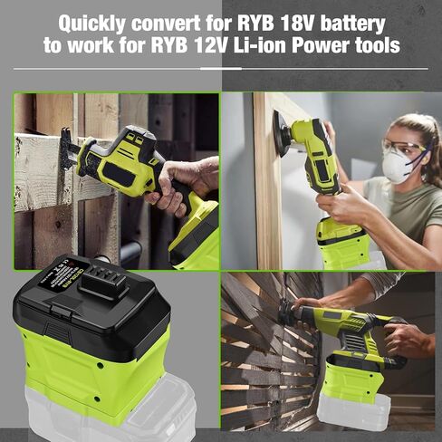 لمحول بطارية Ryobi 18 فولت إلى 12 فولت، محول بطارية ليثيوم لأدوات Ryobi 12 فولت اللاسلكية CB120L CB121L BPL-1220 130503001 130503005 in Kuwait