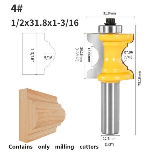 1piece Router Bit Solid Hardened Steel Body, Industrial Grade Bull Nose Molding Face Mill Router Bit(12.7x31.8x30.16mm) in Saudi Arabia