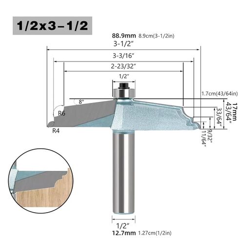 Raised Panel Door Cabinet Router Bit Ogee Milling Cutter, 1/2" 12.7mm Shank new in Kuwait