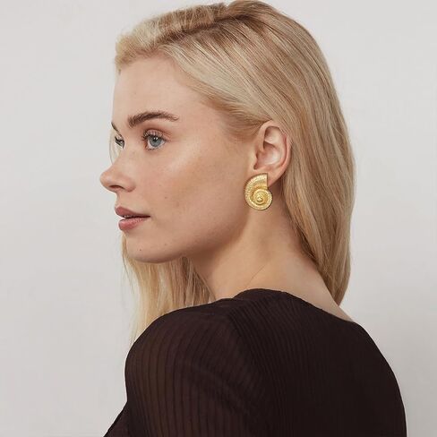 3 Pairs Beach Earrings for Women, 14K Gold Statement Earrings, Summer Ocean Jewelry Starfish Conch Seashell Stud Earring Set in Saudi Arabia