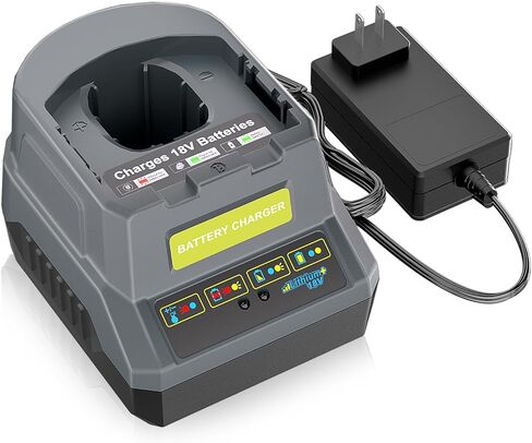 بديل TenHutt P118 لشاحن بطارية Ryobi 18V PCG002 PCG004C PCG008، متوافق مع بطاريات Ryobi ONE+ 18 فولت ليثيوم أيون PBP002 PBP003 PBP004 PBP005 PBP006 PBP007 PBP1008 PBP1012 PBP1104 in Kuwait