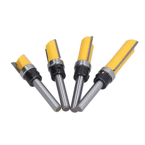 لقمة توجيه مفصلية للتشذيب، قاطعة تشذيب احترافية من فولاذ التنغستن مع شفرات مزدوجة وساق 1/4 بوصة لمشاريع الأعمال الخشبية والأكريليك والألواح الليفية in Kuwait