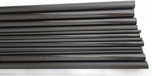 2pcs 3K Carbon Fiber Circular Tube, Thickness 1mm OD 21mm 23mm 25mm 28mm 30mm Carbon Fiber Hollow Tube for UAV Model Materials(27x25x500mm) in Saudi Arabia