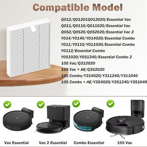 10 عبوات من مرشحات HEPA البديلة لمكنسة iRobot Roomba Robot Vacuum، متوافقة مع 104 Vac، 105 Vac، 105 Combo، Vac Essential، Combo Essential، Q0120، Q0110، Q0520، Y0140، Y0110، Y01120، Y051020 in Kuwait