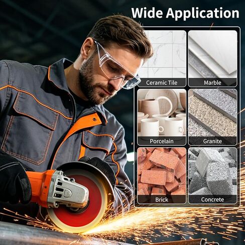 BURMONG Tile Cutting Disc - 4.5" Diamond Saw Blades for Angle Grinder Super Thin Cutting Wheel for Porcelain Ceramic, Granite, Marble, Concrete, Brick, and Stone (3) in Saudi Arabia