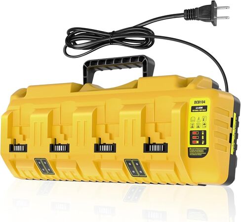 DCB104 4 منافذ استبدال شاحن سريع لمحطة شحن بطارية Dewalt 20V Max، مع منفذي USB، متوافق مع بطارية ليثيوم DeWalt 12V 20V 20V/60V DCB120 DCB204 DCB206 DCB208 DCB606 in Kuwait