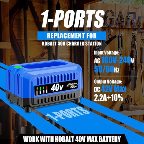 استبدال لشاحن بطارية Kobalt 40V KRC 1540-03 KRC 60-06 KRC KRC 40-06، متوافق مع بطارية Kobalt 40 فولت بحد أقصى KB 240-03 KB640-03 KB 240-06 KB640-06 KRC40-06 KB340C-06 KB245-06 in Kuwait