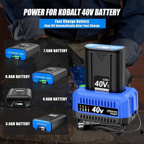 استبدال لشاحن بطارية Kobalt 40V KRC 1540-03 KRC 60-06 KRC KRC 40-06، متوافق مع بطارية Kobalt 40 فولت بحد أقصى KB 240-03 KB640-03 KB 240-06 KB640-06 KRC40-06 KB340C-06 KB245-06 in Kuwait